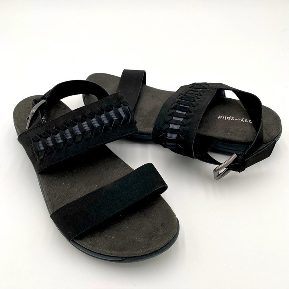 Easy Spirit Women's Saphyre Slingback Strappy Comfort Sandals Shoes Black Size 8 - Picture 1 of 10